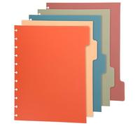 5pcs Discbound Notebook Dividers, 11.02x9.06 Inch Waterproof Multicolor Discbound Planner Inserts Reusable Plastic Binder Tabs for Planner Organizatio