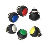 5pcs DIY 12mm Momentary Waterproof Push Button Switch Horn Blue White Green Red Yellow Black 1A 250V Self-reset IDGTTLDF(Red)