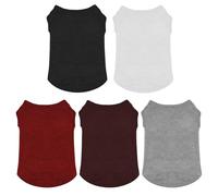 5Pcs Dog Shirts Dog Vest Clothing Dog Plain Shirts Dog Clothes Vest Soft Thin Pet Plain Tee Vests Sweatshirt Cotton Summer Shirts for Most Medium and Small Male Female Dogs