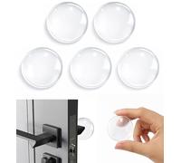 5pcs Door Stopper, Transparent Circular Silicone Door Handle Protectors, Door Handle Impact Protection Wall Protector Self Adhesive Suitable for Walls and Refrigerators