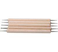 5PCS Double End Wooden Handle Dotting Tools Set DIY Design Nail Art 2 Way Dotting Pen Tools Manicure Pattern Clay Sculpture Sculpture Modeling Tools Easy Operation