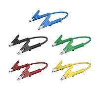 5pcs Double Ended Alligators Clip Leads 1meter Flexible Wire High Current Automotive Electrical Testing for Vehicles Double Ended Alligators Clip