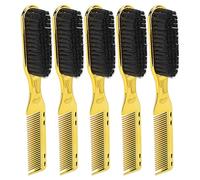 5pcs Double Ended Hair Brush Comb, Men's Nylon Beard Grooming Brush with Ergonomic Handle, Dual - Sided Hair Styling Tool for Beard and Hair, Compact Travel Set for Home