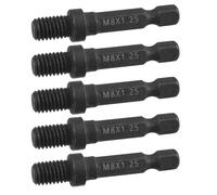 5pcs Double Ended Hex Shank Screwdriver Nut Adapter M8 X 1.25 Threaded | Precision Machined for Professional and Home Use, Quick Replacement Feature, Resists Daily Wear, Black Finish