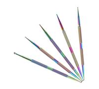 5pcs Double-Ended Nail Art Dotting Pens Set Colorful Titanium Embossing Tools for Women for DIY Nail Design and Decoration