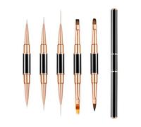 5Pcs Double Ended Nails Art Brush Set Professional Manicure Detailing And Painting Tools Nails Decorating Accessories