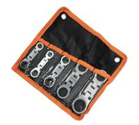 5Pcs Double Ended Ratcheting Wrench Set Adjustable Wrench 72 Tooth Blossom Spanner Hand Tool for Automotive Expert Handle