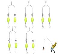 5PCS Double-Hook Reverse Bottom Rig, 2025 Swimming Bait for Freshwater Saltwater, Sea Fishing Pulley Rigs Double Hooks, Sea Fishing Rigs for Whiting, Bass (8)