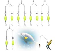 5PCS Double-Hook Reverse Bottom Rig, Double Reverse Fishing Hook Set, Anti Tangle Fishing Hooks, Gold Sleeve Jig Lure Rig, Swimming Bait for for Beginners Amateurs and Professionals Outdoor (#5)