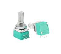 5pcs Double Potentiometer 6PIN RK097G B1K B5K B10K B20K B50K B100K B500K 1K 5K 10K 20K 50K 100K Ohm Handle 15mm Amplifier(100K Ohm)
