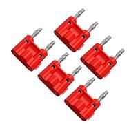 5PCS Double Row 4mm Banana Connector Speaker Amplifier Twin Banana Terminal Couple Adapter J.10045(5 black)