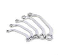 5Pcs Double U Shaped Ratchet Wrench Set 12-Point Socket Chrome Vanadium Steel Ring Spanners Metric Sizes 8X10 11X13 14X15 17X19 21X22mm For Automotive Repairs And DIY Projects