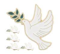 5pcs Dove Olive Branch Brooch Pin Zinc Alloy Elegant Peace Badge | Flying Bird Shape, Secure Clasp Fastening, for Shawls and Art Lovers, Lightweight Accessory for Bird Lovers