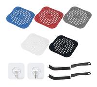 5Pcs Drainage Filter, 2Pcs Brush, 2Pcs Hook, Bathtub Drain, Shower Hair Extension, Sink Drain Filter, Kitchen Drain Cover