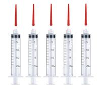 5Pcs Drench Gun Feeding Syringe, Small Animal Pet Livestock Drench Syringe with 5Pcs Screw In Drench Nozzle for Liquid Measuring Watering Refilling Feeding (20ML)