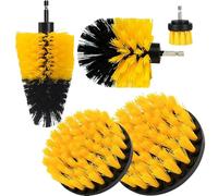 5Pcs Drill Brush Attachment Set, Drill Brush for Cleaning, Power Scrubber Attachment Kit for Cleaning Kitchen, Bathroom, Sink, Tub, Floor/Wall Tile, Grill, Car Wheel All Surfaces, Fits Most Drills