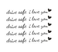 5pcs Drive Safe I Love You Sticker, Cute Car Decals Rearview Mirror Safe Driving Stickers with Heart Auto Rear View Mirror Decor Car Accessories for Women Driver Gifts (Black)