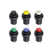 5PCS DS-228 3A /125VAC 1.5A/250VAC On/off latching Momentary Push Button Switches DS-428 Self locking Push Button Switch EFDSVUHE(Momentary Black,100PCS)