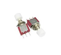 5Pcs DS-612 3Pin C-NO-NC 6mm Momentary Self-reset WHITE Push Button Switch ON-(ON) 5A/120V Toggle Switches