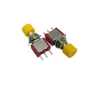 5Pcs DS-612 3Pin C-NO-NC 6mm Momentary Self-reset Yellow Push Button Switch ON-(ON) 5A/120V Toggle Switches PAJPXPCD