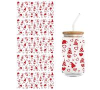 5pcs DTF Glass Cups Wrap Transfers Stickers，Asudaro Waterproof Rub on Transfer Stickers，Uv Dtf Cup Wraps Transfer Sticker，for 16OZ Glass Cups Furniture Wood DIY Crafts Vintage