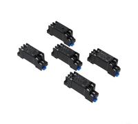 5Pcs DTF08A 8-Pin Relay Socket Base, DIN Rail Mount 35mm Plastic Holder with Screw Terminals for LY2N-J JQX-13F HH62P, Industrial Electrical Use