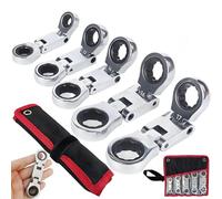 5pcs Dual-Drive Nano Flex-Head Pocket Ratchet, 3/4“ Inch Retractable Ratchets Wrenches Set, Foldable Ratchet Spanner Crooked Set, Ratchet Spanner Crooked for Narrow Spaces