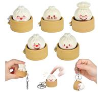 5PCS Dumpling Squishies Clicker Fidget Toy, Dumpling Keyboard Fidget With Expression, Keyboard Fidget Toy With Crisp Key Sounds, Stress Relief Sensory for Kids Adults Office Travel Daily Use