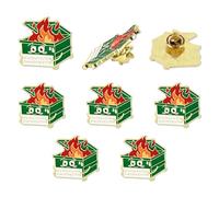 5pcs Dumpster Fire Pin, Enamel Lapel Brooch Pin with 5 Buttons It's Fine I'm Fine Everything is Fine Pins Positive Enamel Pins Inspirational Dumpster Fire Pins Jewelry Gifts for Christmas