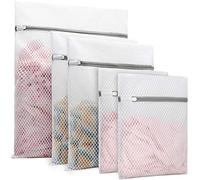 5Pcs Durable Honeycomb Mesh Laundry Bags for Delicates (1 Large 16 x 20 Inches, 2 Medium 12 x 16 Inches, 2 Small 9 x 12 Inches)