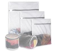 5Pcs Durable Honeycomb Mesh Laundry Bags for Delicates (1 XLarge 20 x 24 Inches,1 Large 16 x 20 Inches,1 Medium 12 x 16 Inches,1 Cylinder 9 x 13 Inches, 1 Bra Wash Bag 6 x 7 Inches)