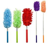5Pcs Dusters for Cleaning, AIFUDA Microfiber Duster Bendable Head Duster Feather Dusters Washable Extendable for Office, Computer, Furniture