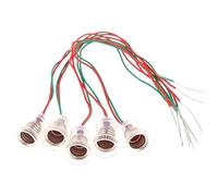 5Pcs E10 Lamp Holder With Wire Small Lampholder E10 Base Teaching Instrument Experiment Wire Length 20cm Base E10 Lampholder