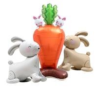 5Pcs Easter Balloons Large Standing Carrot Balloon Standing Bunny Foil Balloons for Easter Party Decorations Birthday Baby Shower Supplies