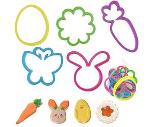 5PCS Easter Cookie Cutter Set - BPA-Free Plastic Biscuit Moulds, Bunny, Butterfly, Carrot, Flower & Egg Shapes, Reusable for Easter Baking, Kids DIY Crafts, Sandwiches & Fondant Decorating