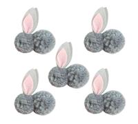 5PCS Easter Stuffed Mini Bunny Easter Bunny Doll Decoration (Grey, One Size)