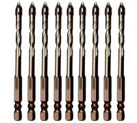5Pcs Eccentric Drill Bit Set, Titanium Coated Bits Heavy-Duty Drill Bits, For Metal Wood Working 3Mm-8mm With Hex Shank
