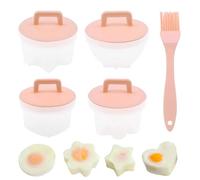 5pcs egg Poacher Cups, Microwave Hard-Boiled Maker, Bpa-Free Non-Stick Egg Cooker Without Shell, Oil Brush