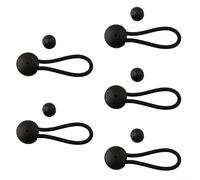 5pcs Elastic Shock Cord Clips Nylon Rubber Bungee Fasteners Secure Grip Easy Install for Tents RV Covers Boats Yachts Trailers Adjustable White Black 9cm Stretch Length 13cm Camping Outdoor(black)