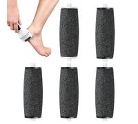 5PCS Electric Foot File Replacement Heads for Scholl Velvet Smooth Replacement Rollers Refills Pumice Stone for Feet Pedicure Hard Skin Remover Rollers Heads Compatible Foot File Refills Black