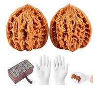 5PCS Electric Massage Cushions, Wenwan Walnuts, Wenwan Walnut, Walnuts - Natural Chinese Walnuts for Hand Exercise, Collection, Meditation Gift, Pair of Authentic Walnut