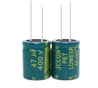 5PCS Electrolytic capacitor 400V47UF volume 16 * 25MM high frequency low resistance green gold capacitor 47UF400V