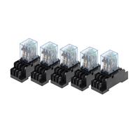 5Pcs Electromagnetic Coil General DPDT Power Relay MY3NJ 11Pins HH53P DC12V 24V AC 110V 220V Miniature Relay With PYF08A Base(AC 24V)