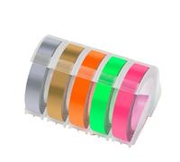 5Pcs Embossing Tape 9mm Compatible with Label Maker Typewriter E101 E303 DIY Labeling Tape Tack Acrylic Adhesive Ribbon