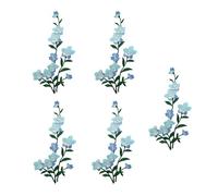 5PCS Embroidery Appliques Embroidered Flower Iron On Patches Sew On Fabric Patches for Wedding Dress Jeans Jackets Bag Flower for Jackets
