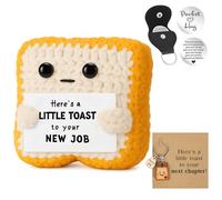 5PCS Emotional Support Gift, Crochet Gifts for Women, Emotional Support Crochet with Commemorative Coin, Keychain and Card, for Coworkers, Friends, Family, Career Change, Desk Decoration