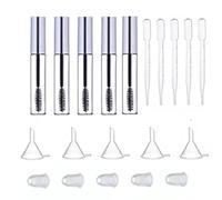 5Pcs Empty Mascara Tube Set with Eyelash Wand Funnels Transfer Pipettes for DIY Cosmetics Refillable Containers for Castor Oil Travel and Business Use