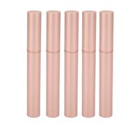 5PCS Empty Mascara Tube with Eyelash Wand, 4ml Metal Shell Eyelash Cream Container Bottle with Rubber Plug for DIY Cosmetics, Rose Gold