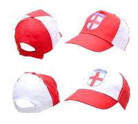 5Pcs England St George Cross Printed Baseball Cap for FIFA 2026 World Cup - Adjustable White and Red Supporters Hat for Football Matches, Sports Events, Travel, Fan Celebrations and Outdoor Wear