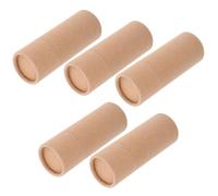 5pcs Essential Oil Bottle Beige 3.5oz Paper Tube Box 100ml | Cylinder Design with Lids, for Vanity and Transit, Smooth Opening, Minimalist Textured Gold Foil Finish